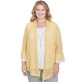thumbnail image 1 of Alfred Dunner Womens Plus-Size Two In One Pointelle Knit Top With Necklace, 1 of 4