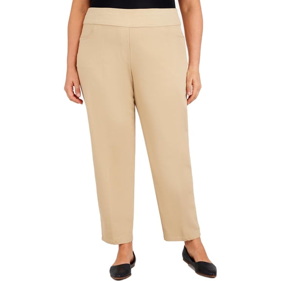 Alfred Dunner Womens Plus Stretch Pockets Tapered Leg Jeans