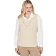thumbnail image 1 of Alfred Dunner Womens Pointelle Texture Two In One Sweater With Necklace, 1 of 4