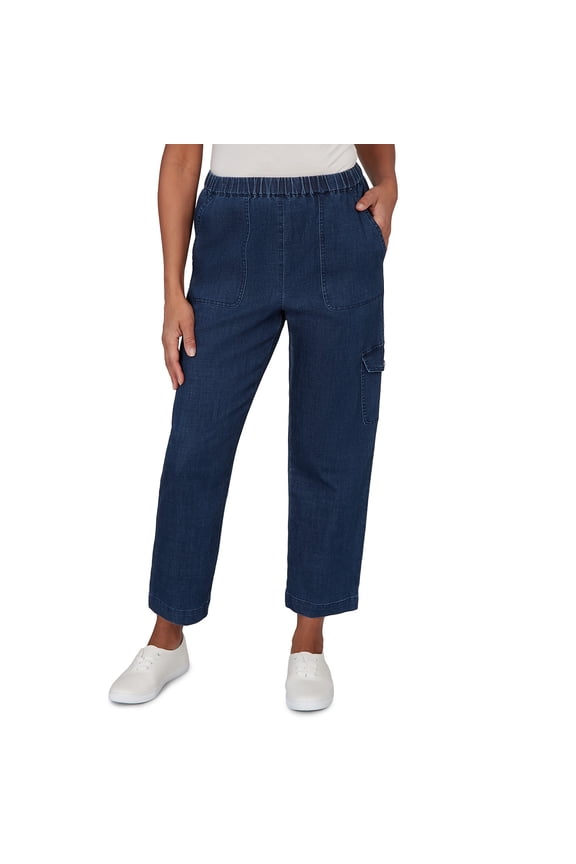 Womens Pull On Cargo Pocket Jeans