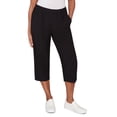 thumbnail image 1 of Alfred Dunner Womens Relaxed Pull-On Black Capri, 1 of 4