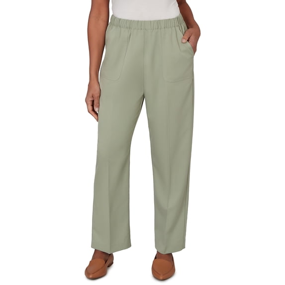 Alfred Dunner Womens Sage Twill Short Length Pant