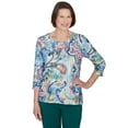 thumbnail image 1 of Alfred Dunner Womens  Scroll Multicolor Patterned Top, 1 of 6