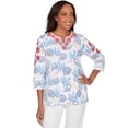 thumbnail image 1 of Alfred Dunner Womens Shell Print Embroidered Top, 1 of 4
