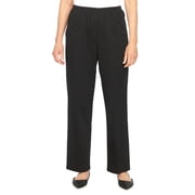 Alfred Dunner Womens Soft Twill Mid-Rise Regular Fit Straight Leg Short Length Casual Pant