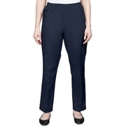 Alfred Dunner Womens Soft Twill Mid-Rise Regular Fit Straight Leg Short Length Casual Pant