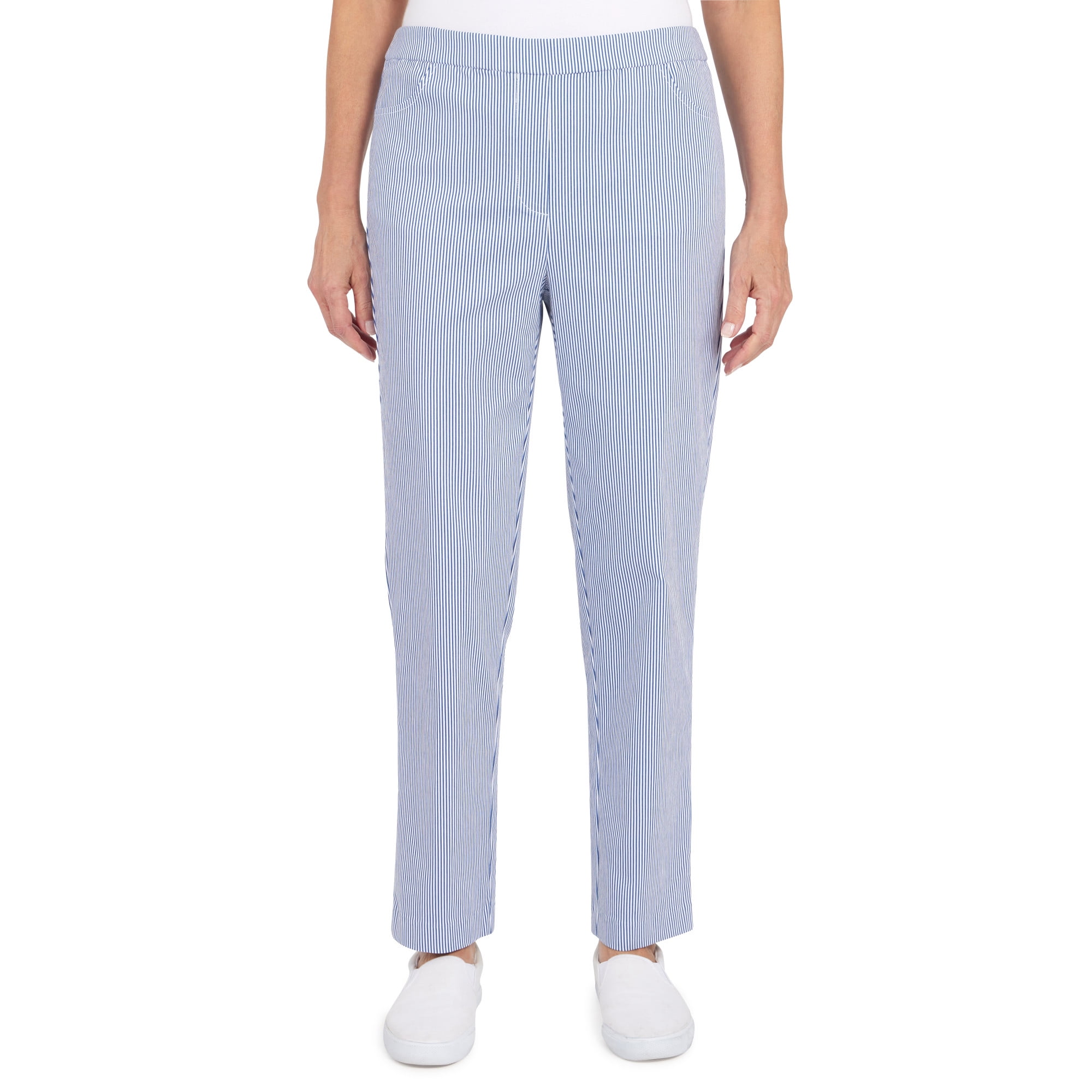 Alfred Dunner Womens Stripe Allure Short Length Pant