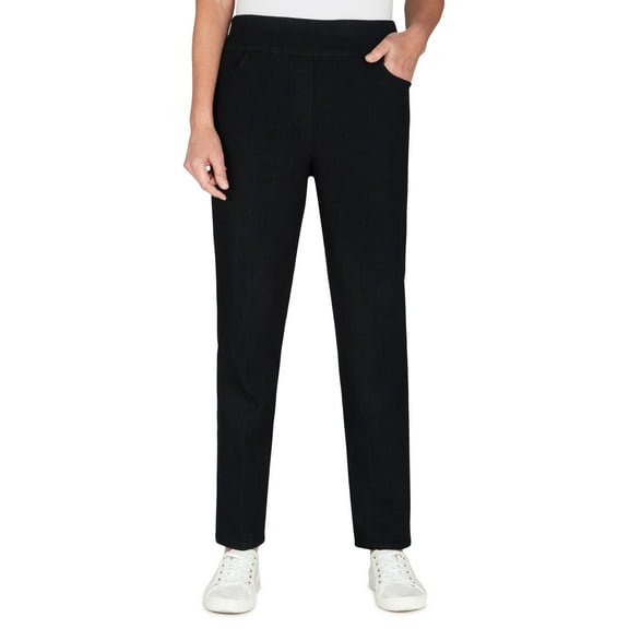Alfred Dunner Womens Super Stretch Mid- Rise Average Length Pant