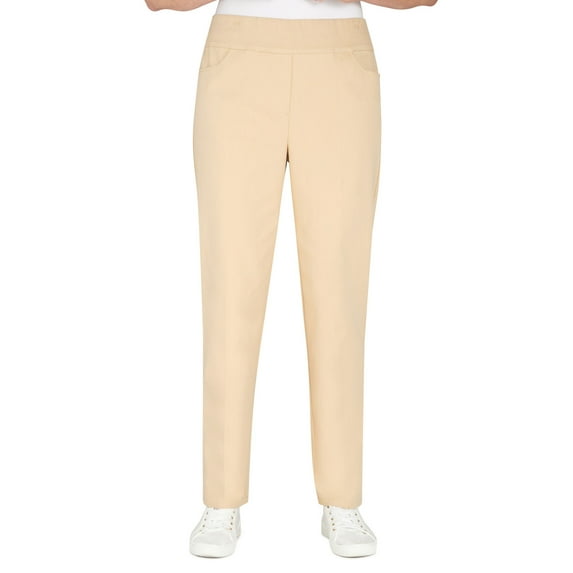 Alfred Dunner Womens Super Stretch Mid- Rise Average Length Pant