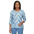 thumbnail image 1 of Alfred Dunner Womens Texture Chevron Lace Neck Top, 1 of 6