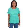 thumbnail image 1 of Alfred Dunner Womens Textured Chevron Lace Back Tee, 1 of 4