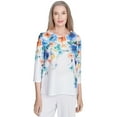 thumbnail image 1 of Alfred Dunner Womens Textured Floral Neckline Top, 1 of 4