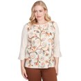 thumbnail image 1 of Alfred Dunner Womens Textured Scroll Embroidered Top, 1 of 4