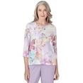 thumbnail image 1 of Alfred Dunner Womens  Three Quarter Sleeve Butterfly Top, 1 of 6