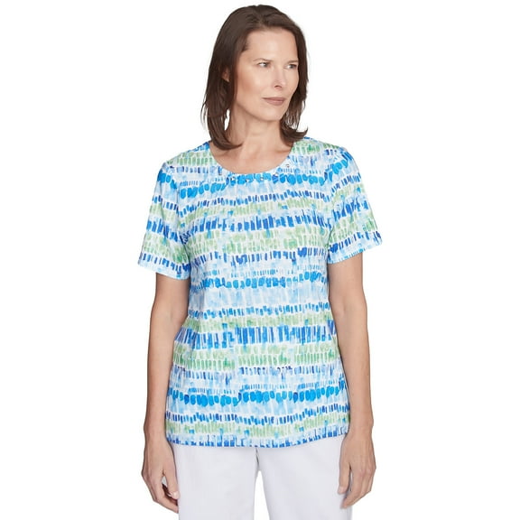 Alfred Dunner Womens Tie Dye Chicklet Tee