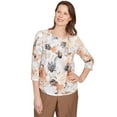 thumbnail image 1 of Alfred Dunner Womens Floral Watercolor Gathered Sleeve Top, 1 of 4
