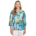 thumbnail image 1 of Alfred Dunner Womens Watercolor Leaves Knit Top, 1 of 4