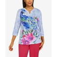 thumbnail image 1 of Womens Happy Hour Watercolor Peacock Knit Top Watercolor Multi M, 1 of 2