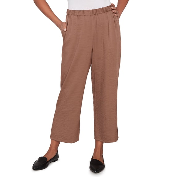Alfred Dunner Womens Wide Leg Pull-On Ankle Pant