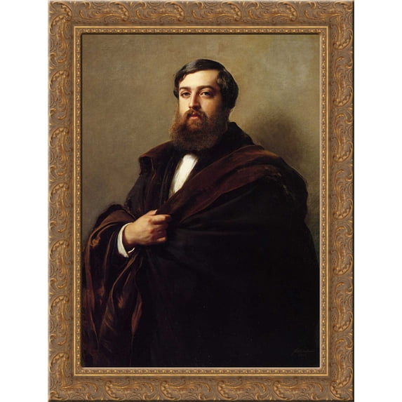 Alfred Emilien, Comte de Nieuwerkerke 24x18 Gold Ornate Wood Framed Canvas Art by Franz Xaver Winterhalter