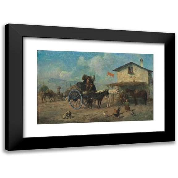 Alfred Friedländer 14x11 Black Modern Framed Museum Art Print Titled - Rest in Front of the Tavern