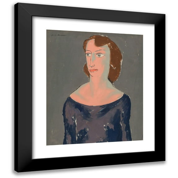 Alfred Henry Maurer 20x24 Black Modern Framed Museum Art Print Titled - Head (circa 1924)