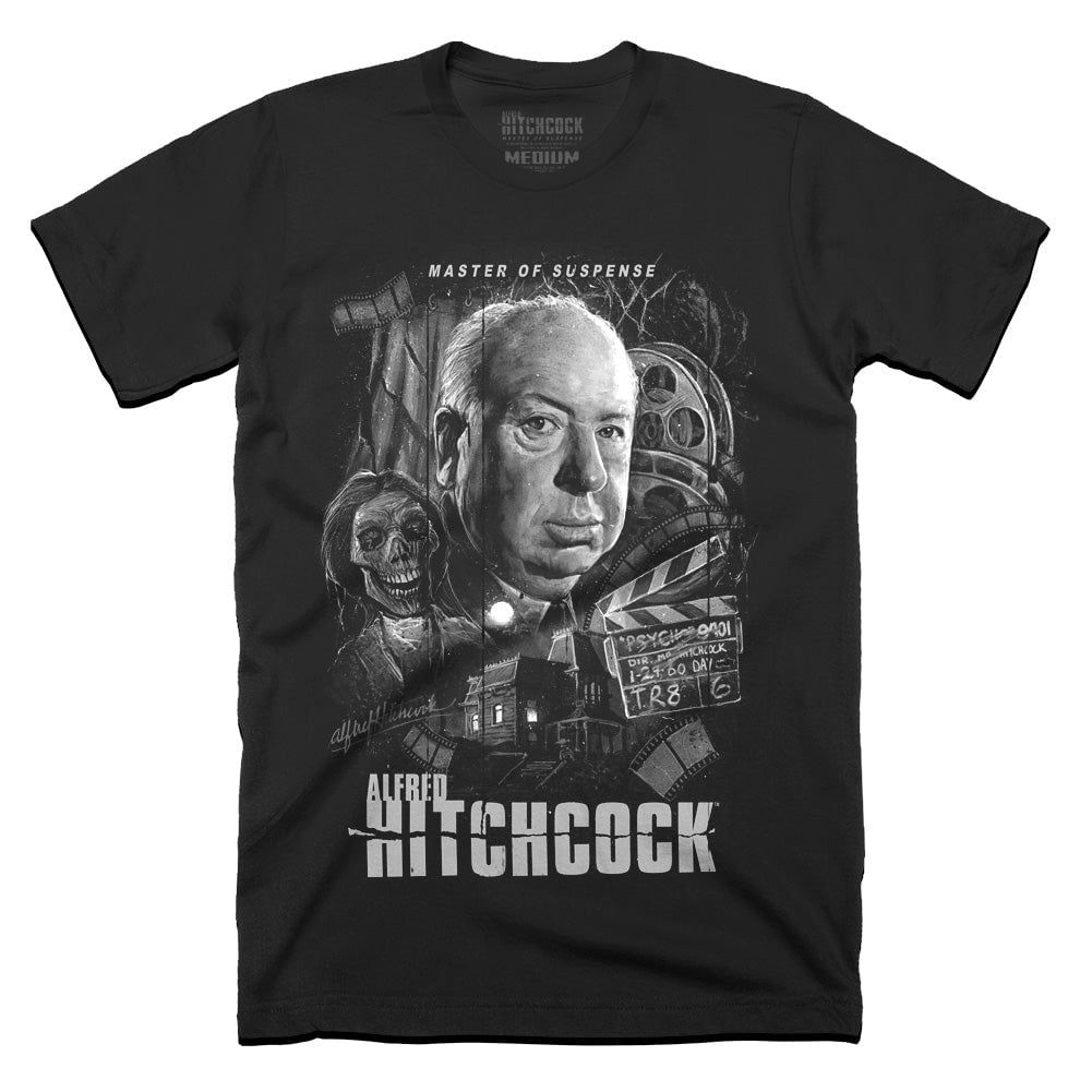 Alfred Hitchcock Master Of Suspense T Shirt Horror Movie Tee Halloween