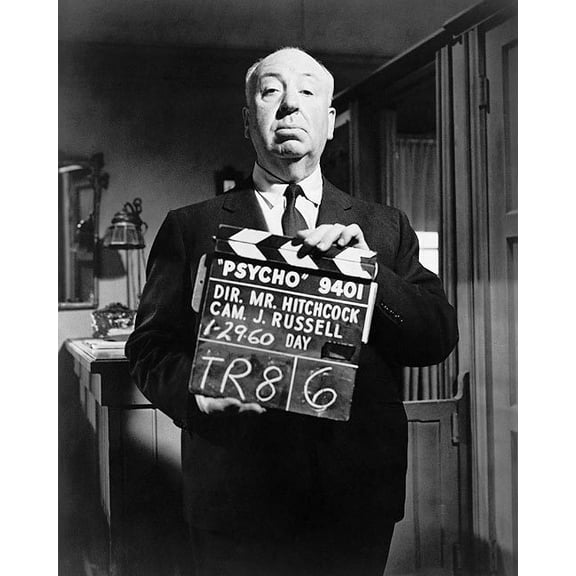 Alfred Hitchcock Portrait Psycho Movie Set Style - A - 20x30 Inch Laminated Poster - Stunning Detail and Bold Colors