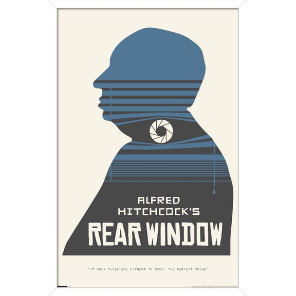 Alfred Hitchcock - Rear Window (1954) Silhouette Wall Poster, 22.375" x 34" Framed