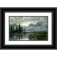 thumbnail image 1 of Alfred Parsons 2x Matted 24x20 Black Ornate Framed Art Print 'Poplars in the Thames Valley', 1 of 2