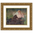 thumbnail image 1 of Alfred Philippe Roll 14x12 Gold Ornate Wood Frame and Double Matted Museum Art Print Titled - Portrait of Miss Amelie Dieterle, in 1913 (1913), 1 of 4