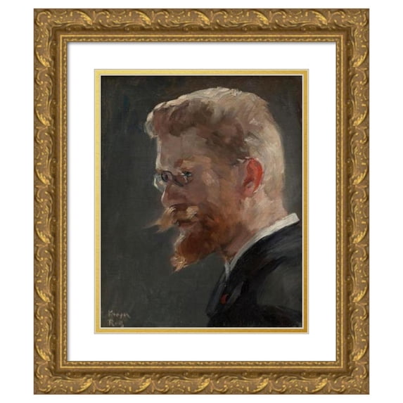 Alfred Philippe Roll 20x24 Gold Ornate Framed and Double Matted Museum Art Print Titled - Peder Severin Kroyer (1851-1909)