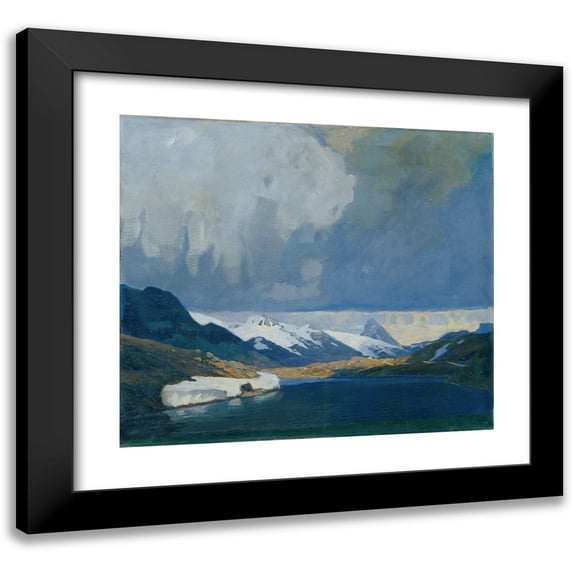 Alfred Poell 13x12 Black Modern Framed Museum Art Print Titled - Bernina Thunderstorm (1918)