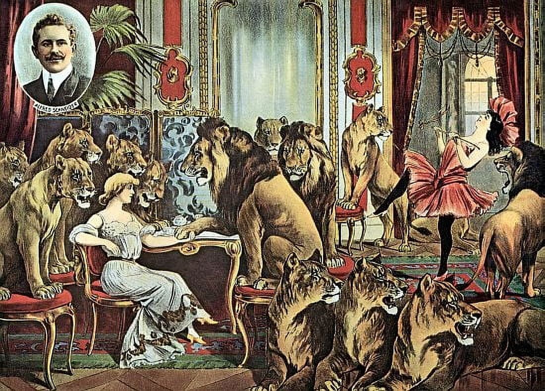 Alfred Schneider Lions In Parlour Circus Canvas Art - (24 x 36)