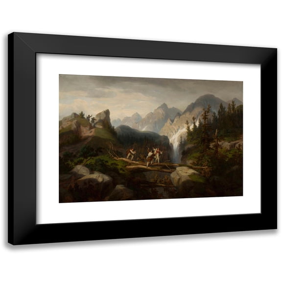 Alfred Schouppé 14x11 Black Modern Framed Museum Art Print Titled - Smugglers in the Tatra Mountains (1870)