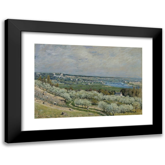 Alfred Sisley 18x14 Black Modern Framed Museum Art Print Titled - The Terrace at Saint-Germain, Spring (1875)