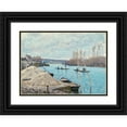 thumbnail image 1 of Alfred Sisley 24x18 Black Ornate Framed Double Matted Museum Art Print Titled: The Seine at Port-Marly, Piles of Sand (1875), 1 of 5
