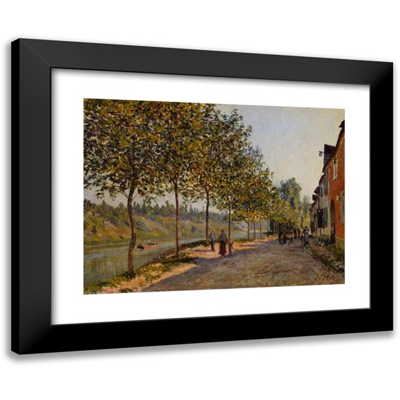 Alfred Sisley 24x19 Black Modern Framed Museum Art Print Titled - June Morning in Saint-Mammes (1884)