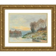 thumbnail image 1 of Alfred Sisley 24x19 Gold Ornate Framed and Double Matted Museum Art Print Titled - La Seine Near Bougival (1874), 1 of 4
