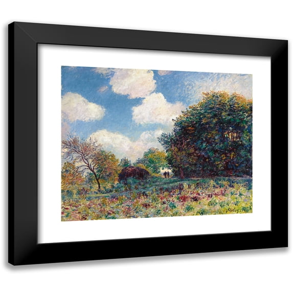 Alfred Sisley 24x20 Black Modern Framed Museum Art Print Titled - Path at the Entrance to a Wood (1890-91)