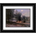 thumbnail image 1 of Alfred Sisley 2x Matted 24x20 Black Ornate Framed Art Print 'Cabins by the River Loing, Morning', 1 of 2