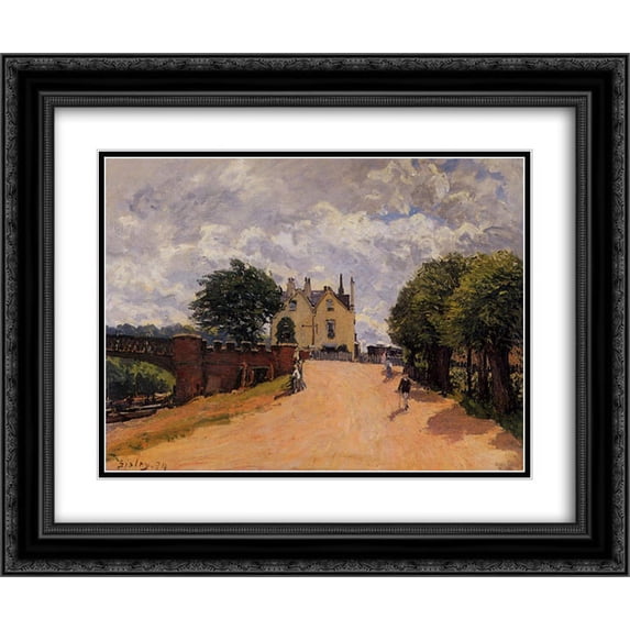 Alfred Sisley 2x Matted 24x20 Black Ornate Framed Art Print 'Inn at East Molesey with Hampton Court Bridge'