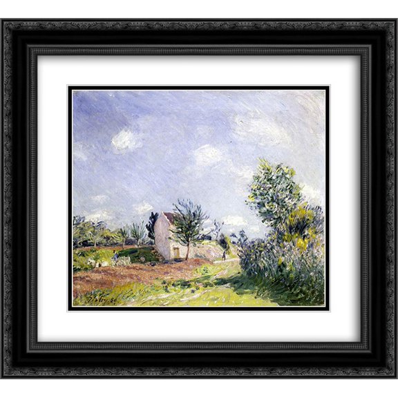 Alfred Sisley 2x Matted 24x20 Black Ornate Framed Art Print 'Springtime'