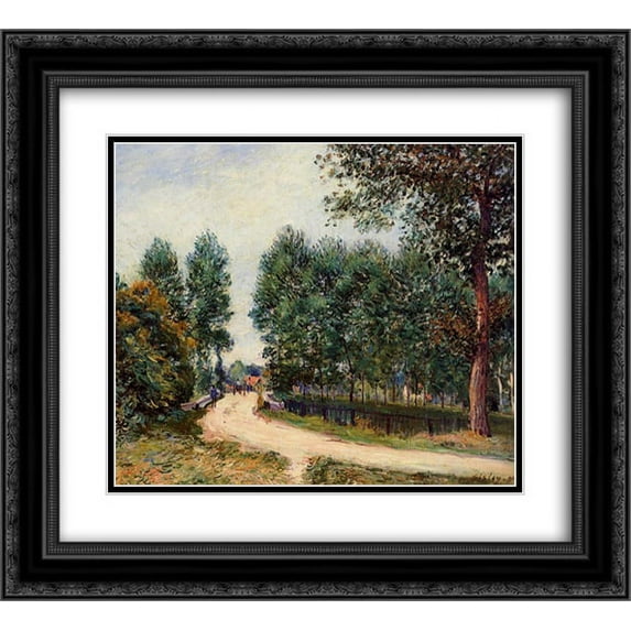 Alfred Sisley 2x Matted 24x20 Black Ornate Framed Art Print 'The Path from Saint Mammes, Morning'