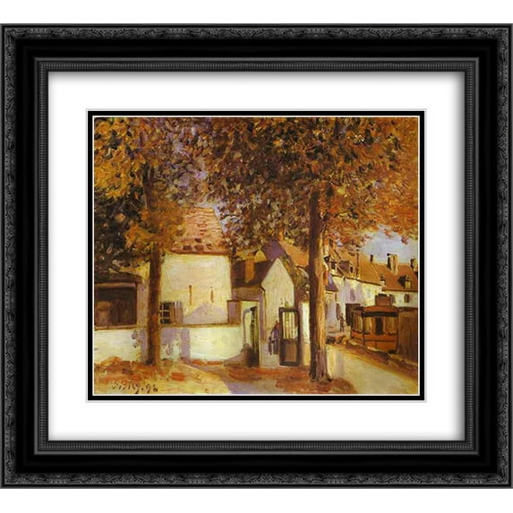 Alfred Sisley 2x Matted 24x20 Black Ornate Framed Art Print 'View in Moret'