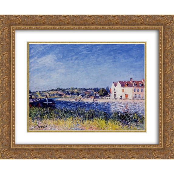 Alfred Sisley 2x Matted 24x20 Gold Ornate Framed Art Print 'Confluence of the Seine and the Loing'