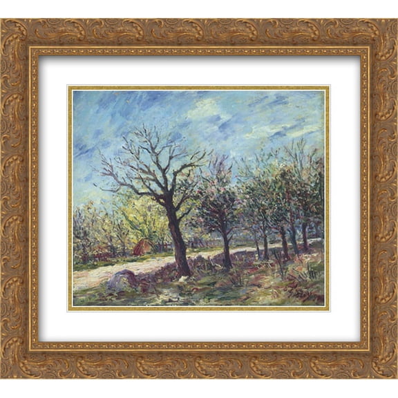 Alfred Sisley 2x Matted 24x20 Gold Ornate Framed Art Print 'Sablons in Spring'