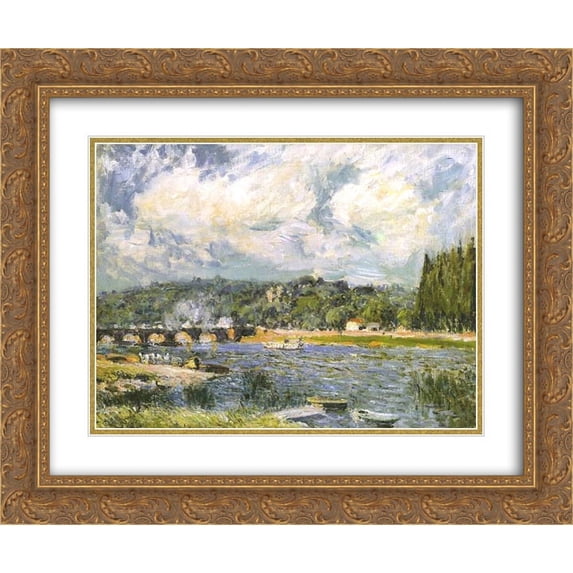 Alfred Sisley 2x Matted 24x20 Gold Ornate Framed Art Print 'The Bridge of Sevres'