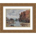 thumbnail image 1 of Alfred Sisley 2x Matted 24x20 Gold Ornate Framed Art Print 'Washerwomen of Bougival', 1 of 2