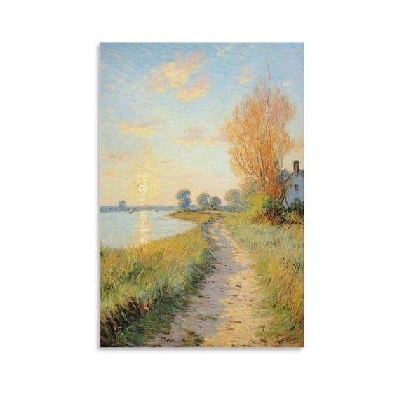 Alfred Sisley Print Painting (56) Wall Art Picture Painting Poster Canvas Print Posters Artworks Bedroom Living Room Decor 16x24inch(40x60cm)